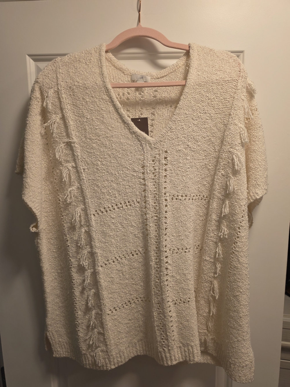 NWT J. Jill Barley Open-Front Crochet Top - Picture 4 of 6